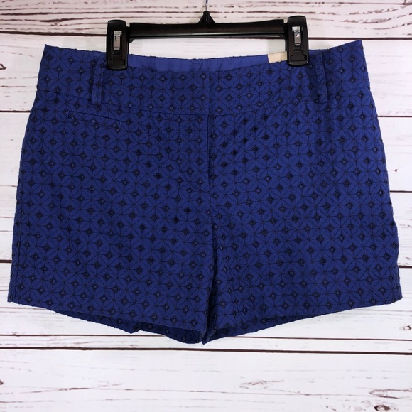LOFT Pants - Ann Taylor LOFT Blue Patterned Shorts